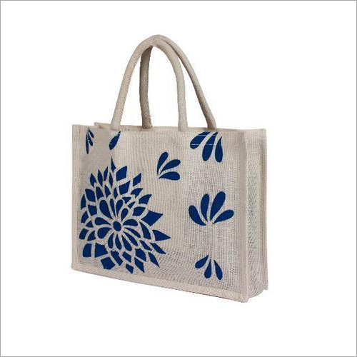 Flower Printed Jute Bag