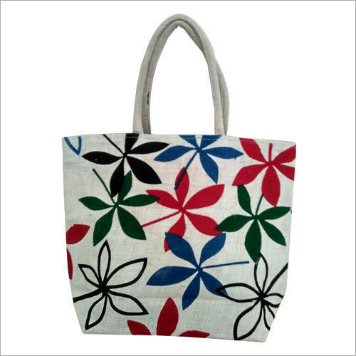 Ladies Fancy Printed Jute Bag