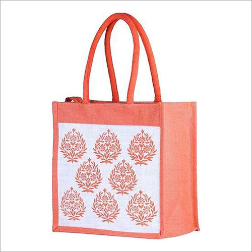 Available In Different Color Designer Jute Lunch Bag