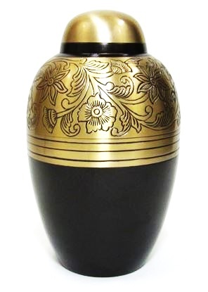 Gold And Black Brass Cremation Urn