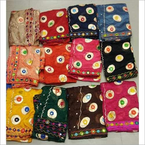 All Colors Available Mirror Work Silk Dupatta