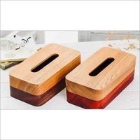 Wooden Tissue Box - Wood Material, 10x7x5 Inches Dimensions, Brown Color | Natural Finish, Standard Capacity, No Assembly Required
