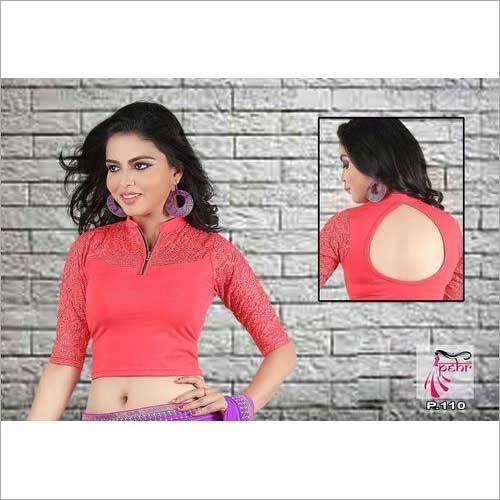 Ladies Zipper Neck Party Wear Blouses