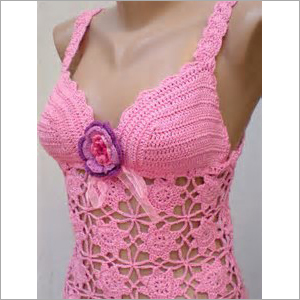 Washable Pink Sleeveless Crochet Top