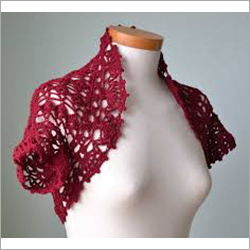 Red Crochet Half Sleeve Small Shrug