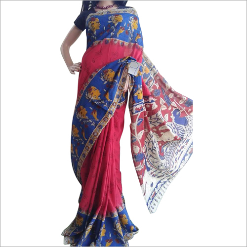 Multicolor Ladies Casual Kalamkari Printed Saree