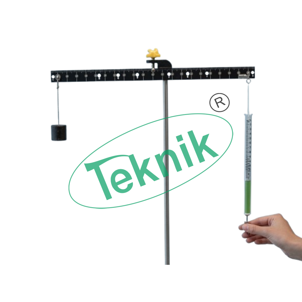 Graduated Metal Lever - Aluminum, Equipped with Equidistant Plastic Pins for Mass Suspension , Two Fixing Holes for Stability