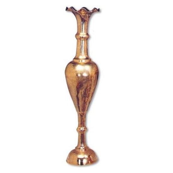 long Gold  shiny brass Vase