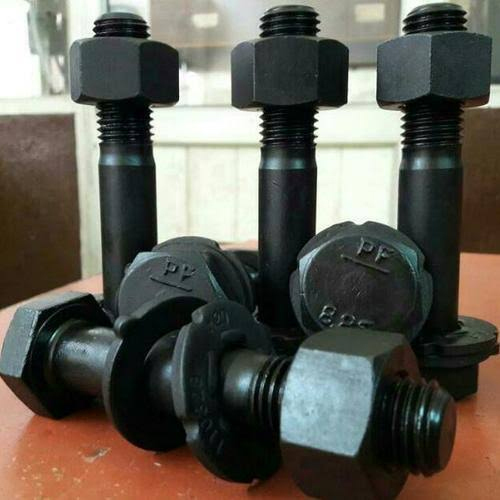 Industrial HSFG Nut Bolt And Washer - Metal Material, Plating Options: HDG, Zinc, Black Coatings, Sizes: 4.6 to 12.9 | Industrial Use, Polished Finish