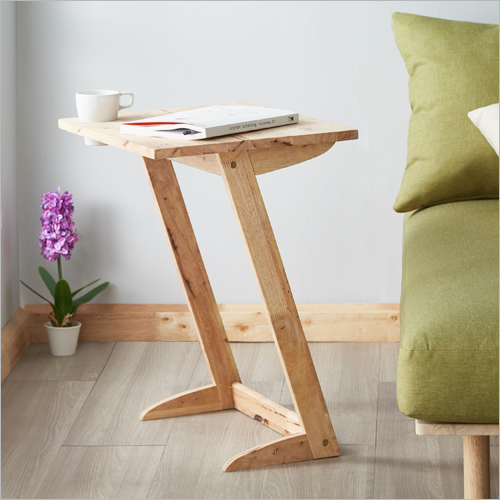 Raw Natural Or Stain Wooden Z Shaped Laptop Table
