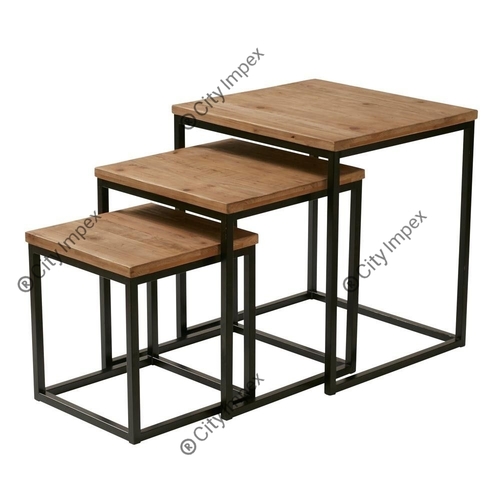 Iron Wood Table Set Of 3
