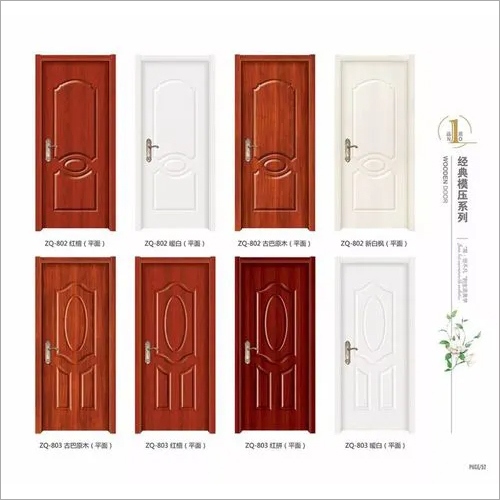 Modern Cheap Semi Solid Wood Shower Door Moulding, Red Ready Wood Door