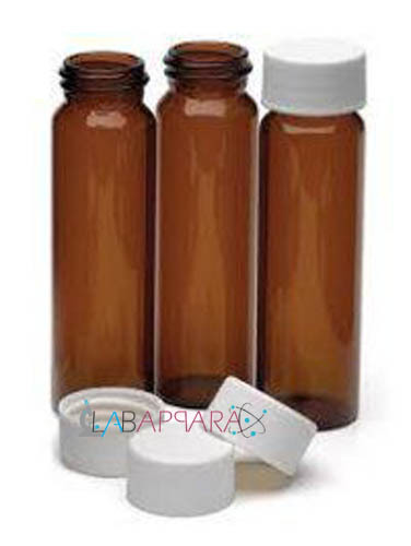 Chromatography Vials Screw Cap Made From Amber Glass Tubing Silicon 1Mm Septa & Cap