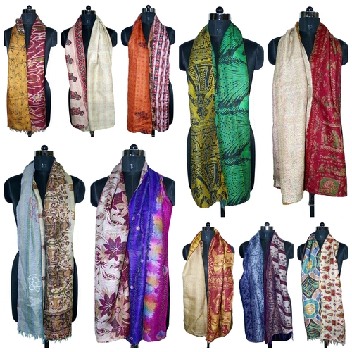 Kantha Allover Silk Scarves