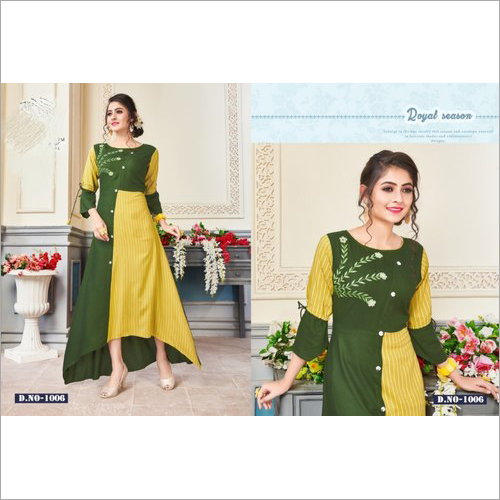 Available In Different Colors Ladies Rayon Kurti