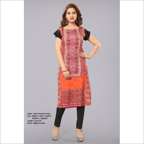 soft american crepe kurtis