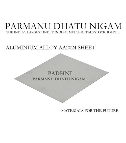 Aluminium Alloy AA2024 Sheet - 1220 x 2440 mm, Sliver Color, Square Shape, Coated Surface Treatment, Alloy Composition