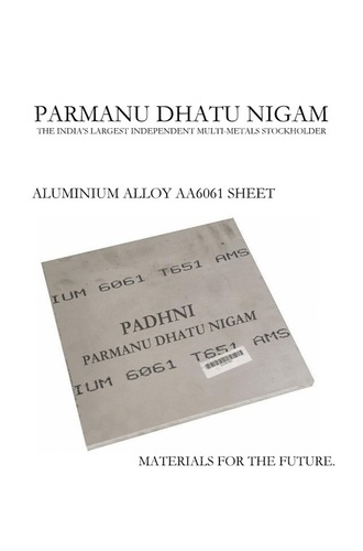 Aluminium Alloy AA6061 Sheet - 1250 x 2500 mm, Silver Color, Flat Shape, Polished Surface Treatment | Alloy Material