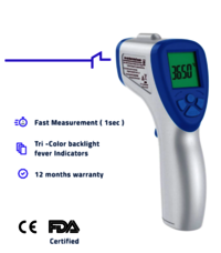 Non Contact Infrared Thermometer - Aluminum Body, 32.0-42.9°c Temperature Range, 3-5cm Measurement Distance | Humidification Function, Automatic Shut-down Feature