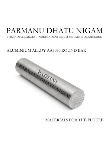 Aluminium Alloy AA7050 Round Bar - 1500 x 300 Millimeter , Silver Color, Flat Shape, Mill Finish Surface Treatment