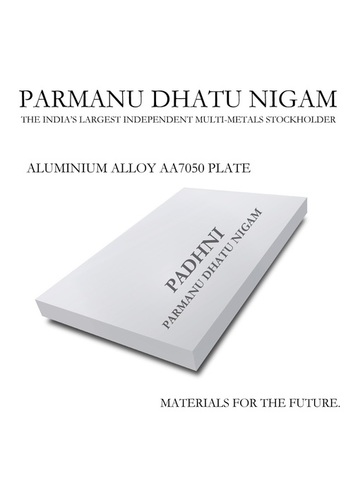 Aluminium Alloy AA7050 Plate - 1500 x 300 Millimeter Flat Dimension, Sliver Color, Mill Finish Surface Treatment | Alloy Composition