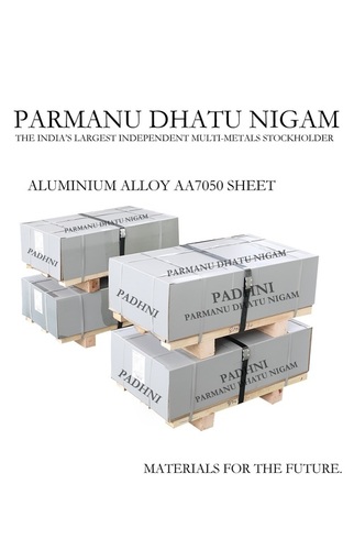 Aluminium Alloy AA7050 Sheet - Flat Shape, Silver Color, Mill Finish | Alloy Material for Enhanced Strength and Durability