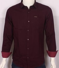 Casual Wear Cotton Men's Plain Shirts - Self Design Dobby Fabric, Sizes M L Xl Xxl, Color Purple, Classic Collar, Full Sleeves, Summer Season