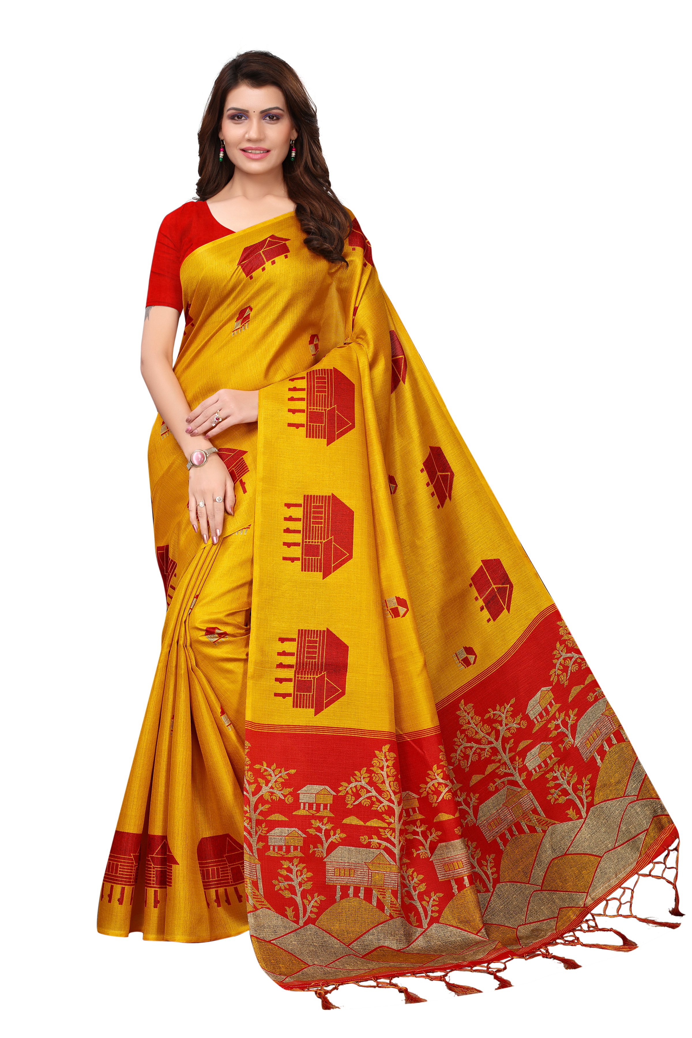 fancy saree with jhalar (tessals)