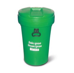 Green Plastic Waste Bins With Closed Lid For Mall, Capacity: 50 Liters Cleaning Type: Clean-In-Place(Cip)