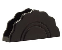 Mdf Tissue Holder - Medium Size, Matte Black Color | Rustic Decorative Design With Curvy Shape For Indoor And Outdoor Use