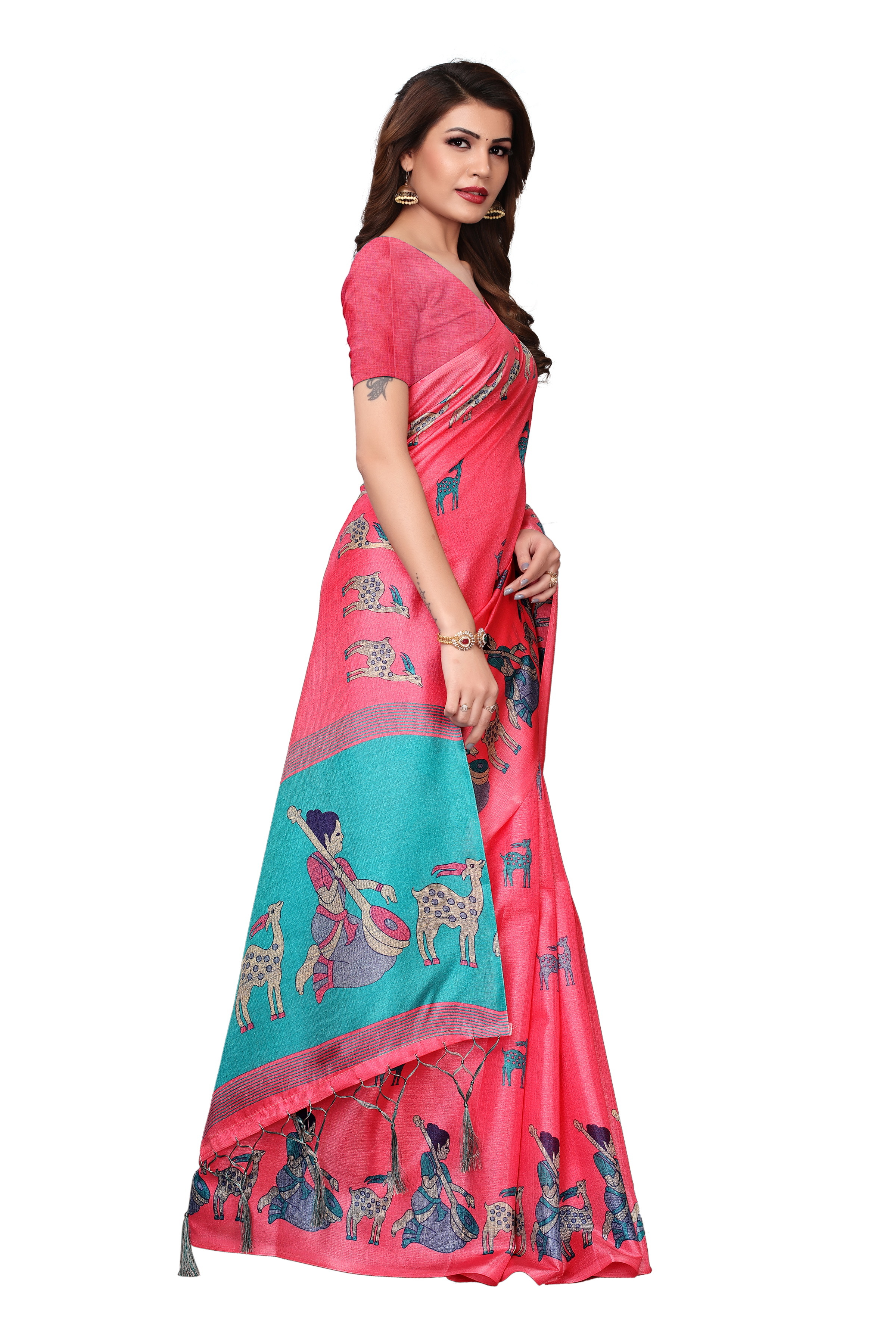 cottom silk saree with jhumar (Tessls)