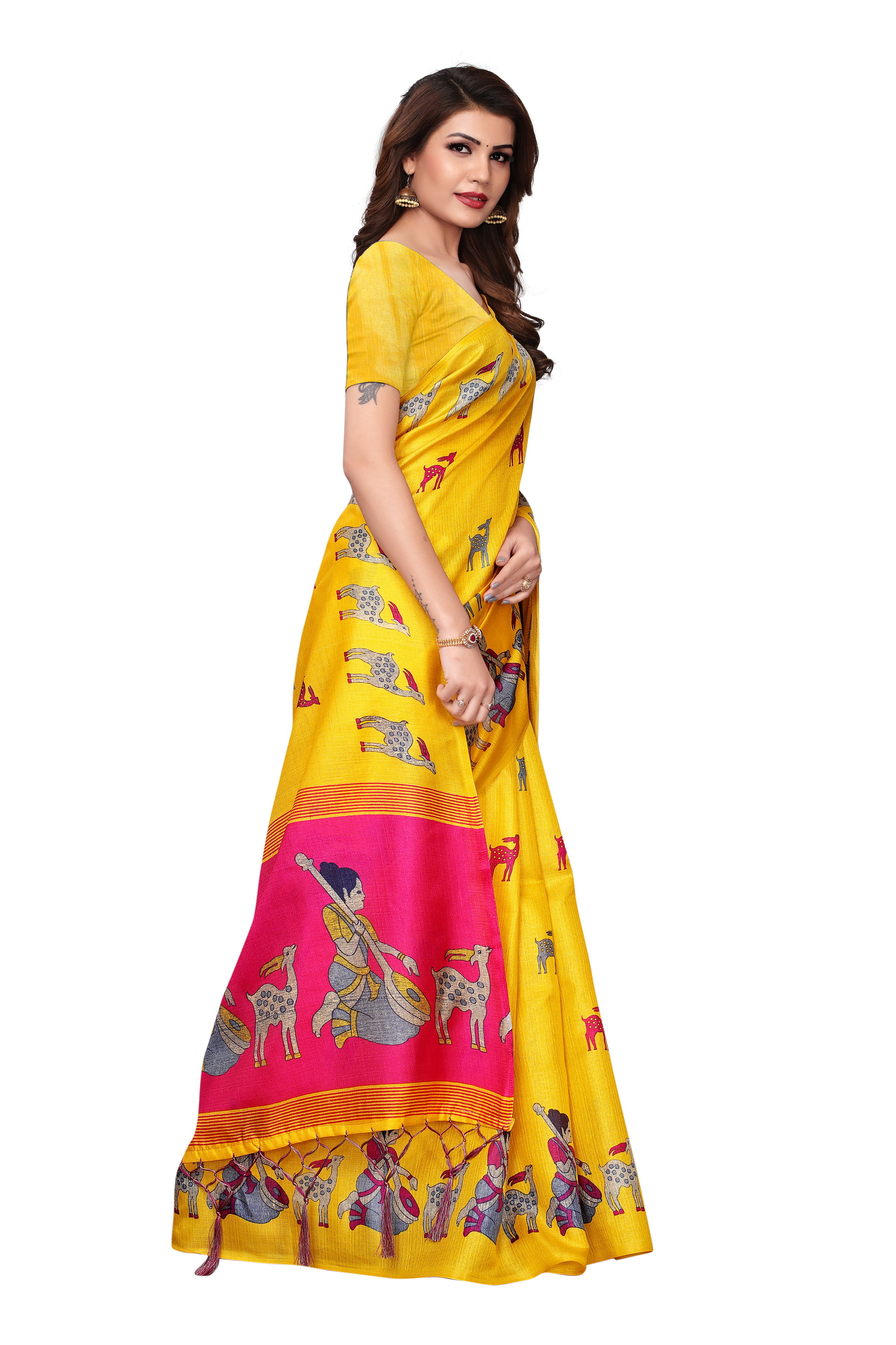 cottom silk saree with jhumar (Tessls)