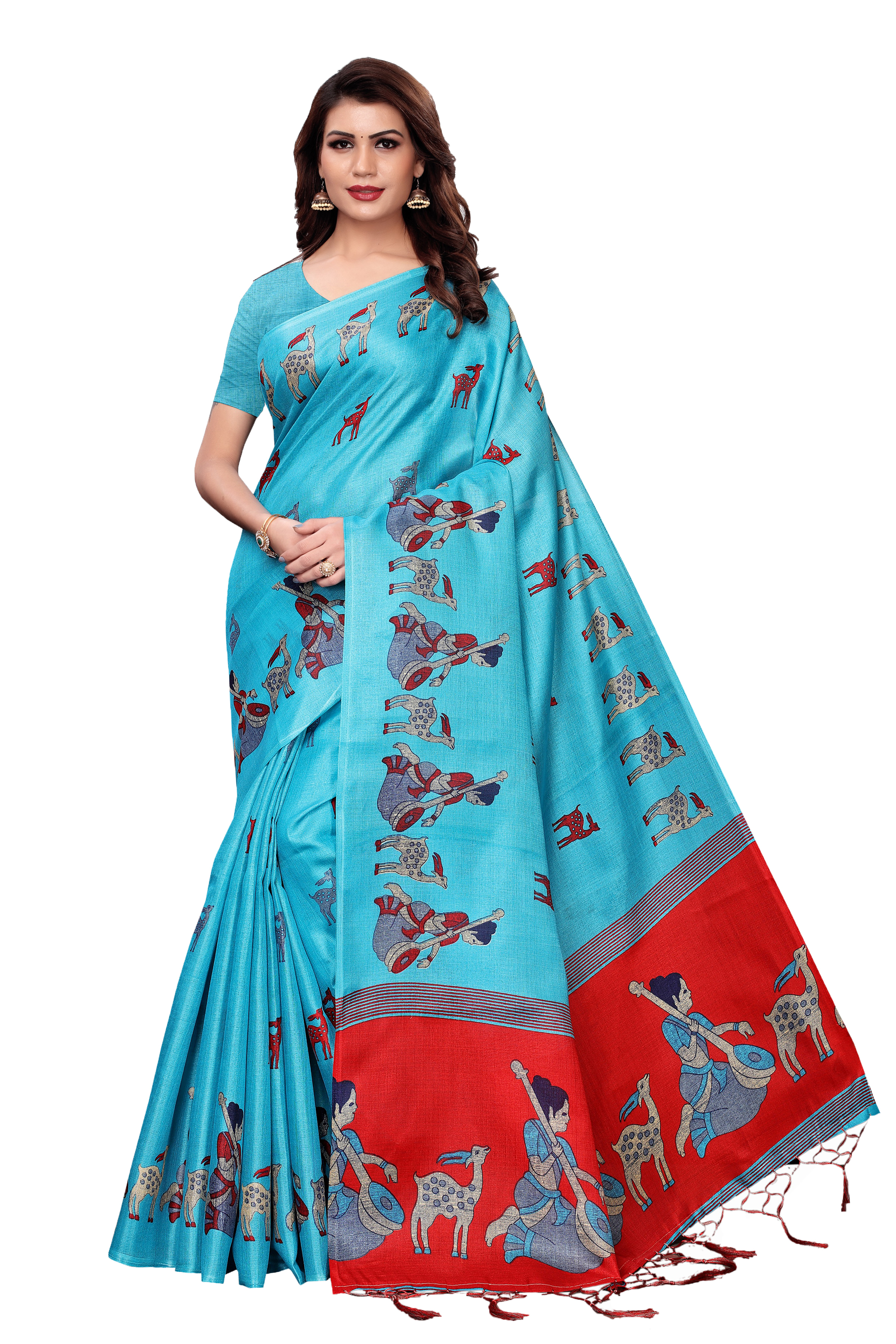 cottom silk saree with jhumar (Tessls)