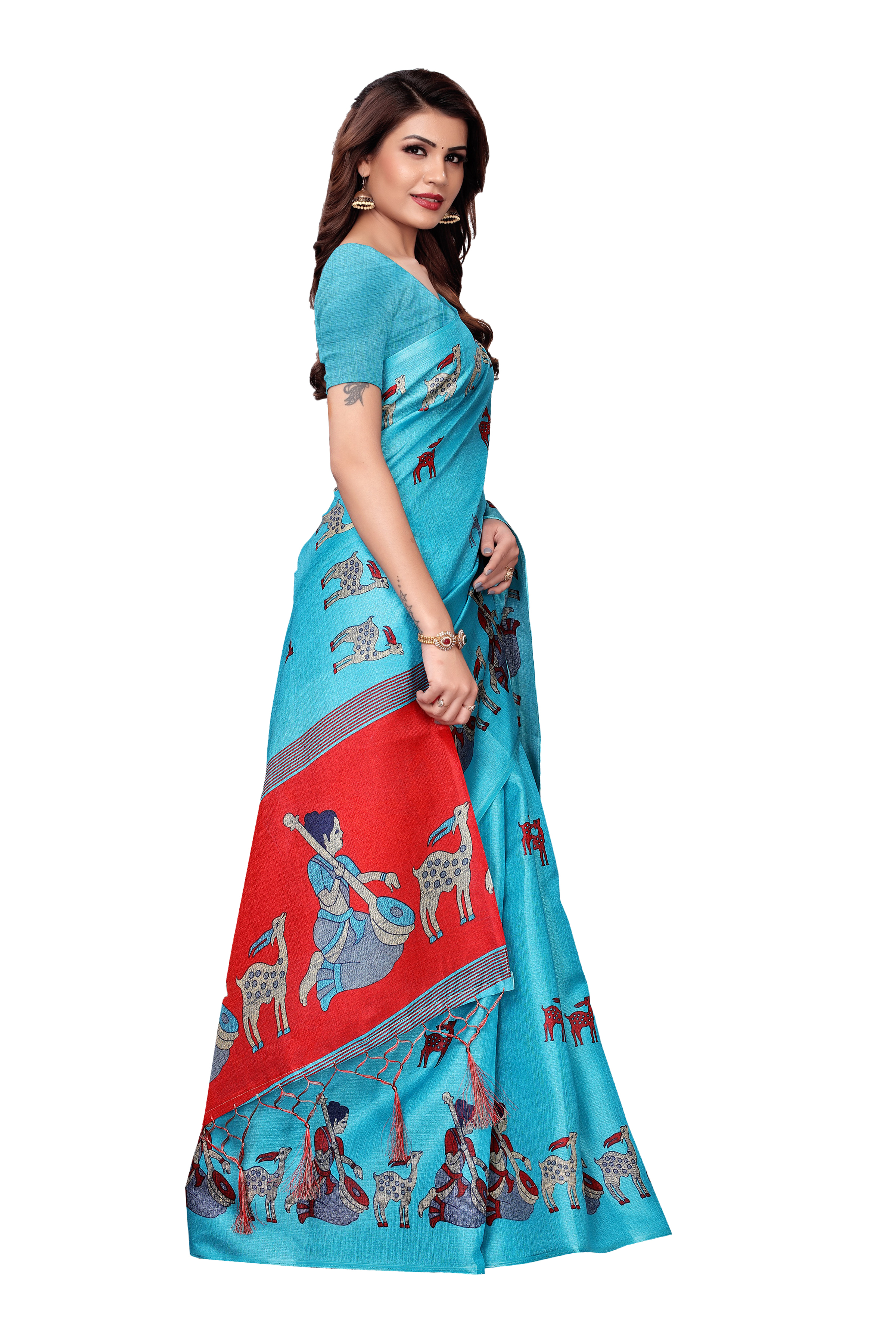 cottom silk saree with jhumar (Tessls)