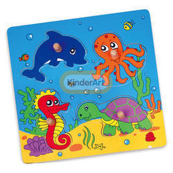Wooden Flat Puzzle - Sea Animals