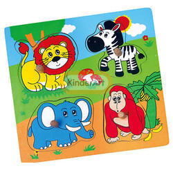 Wooden Flat Puzzle - Wild Animals