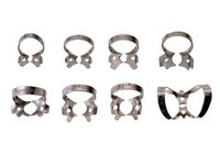 Rubber Dam Clamps - Stainless Steel, Polished Finish, Packet Of 10 | Brand: Pyrax, Usage: Dental
