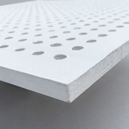 PERFONA - Perforated Gypsum Panel 595x595 mm | Acoustic Solution, Round Hole Perforation, Aesthetic Design