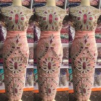 Taffeta Tafetta Net African Heavy Beaded George Fabric
