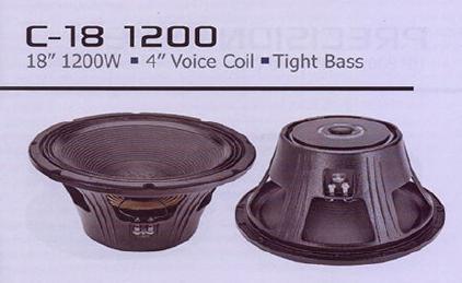 C18 1200 Tight Bass Speaker - 2-18 Inch, 1200 Watt Power for Home Theater and Stage Use, 1 Year Warranty, Lightweight Design (1-9 kg)