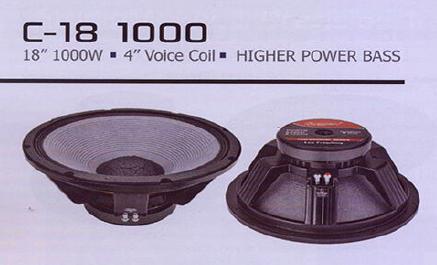 C18 1000 High Power Bass Speaker Size: 2-18 Inch