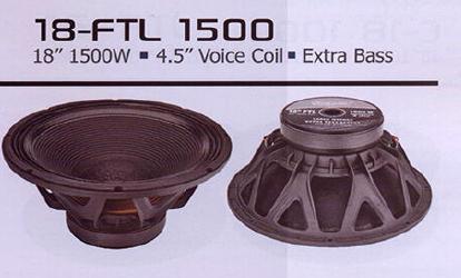 18Ftl 1500 Extra Bass Speaker Size: 2-18 Inch