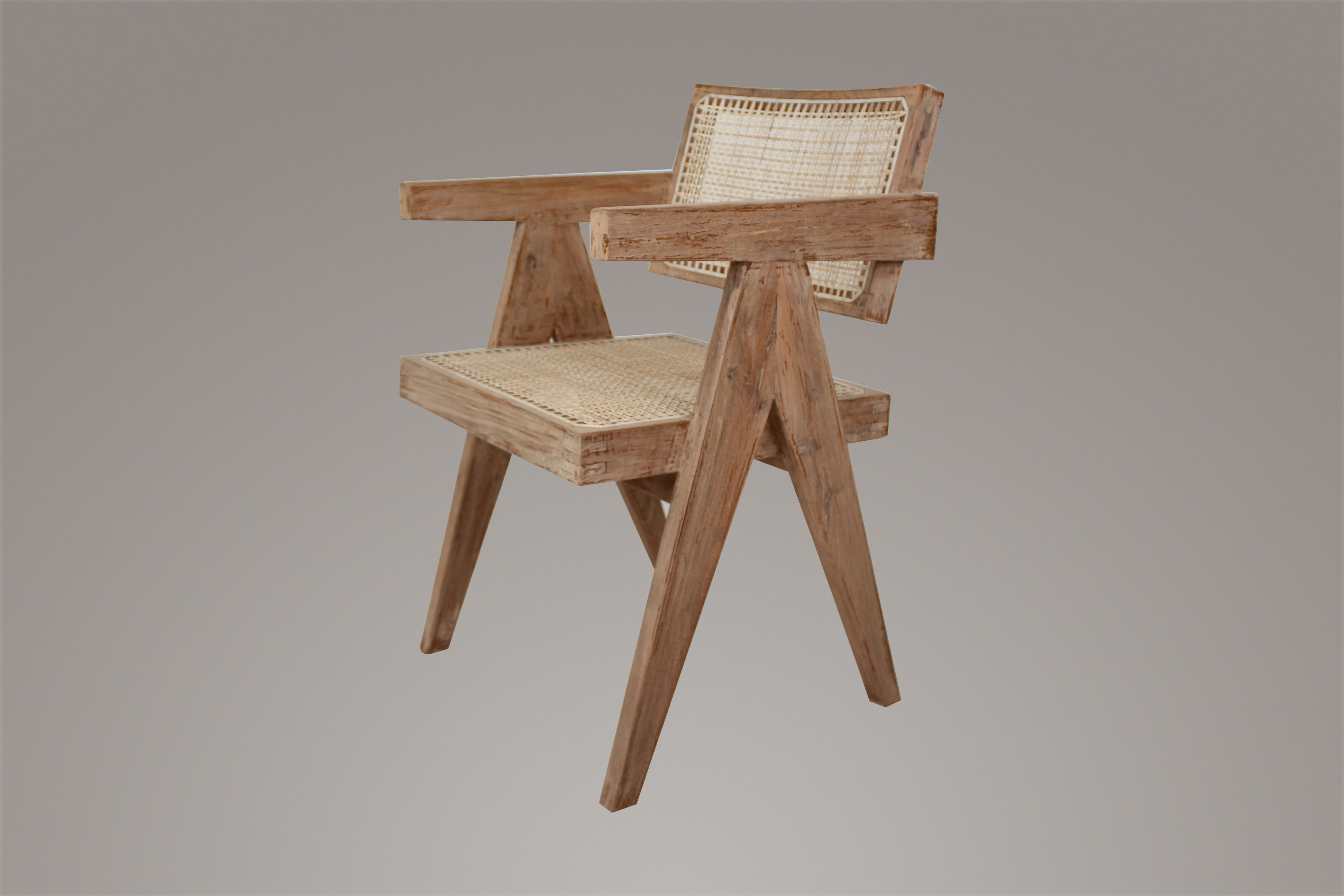 Pierre Jeanneret Dining Room Chair in Weather Beaten Finish