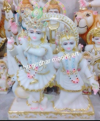 white marble radha krishna statue