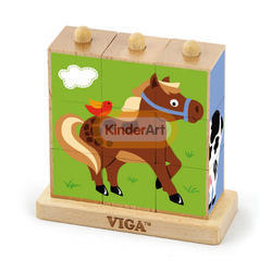 9pcs Stacking Cube Puzzle - Farm Animals
