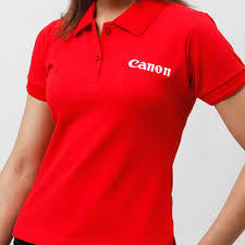 Corporate T-shirt - Cotton, Polo Collar, Unisex, Short Sleeves, Red Color, Embroidered Pattern | 1 Year Warranty, Age Group 20-40