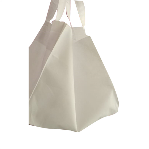 Non Woven White Shopping Bag - Non Woven Fabric, Custom Size, White Color, Soft Hardness, With Handle Style | Durable, Ideal for Shopping Malls and Grocery Stores