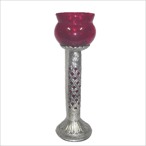 Silver & Red Mouth Blown Glass Items