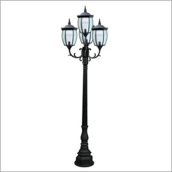 Black Cast Iron Three Light Lamp Pole