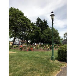 Park Lamp Pole - MS Material 3 Foot Height Green Color Single Phase Power Supply 220 to 240 Volt Outdoor Use